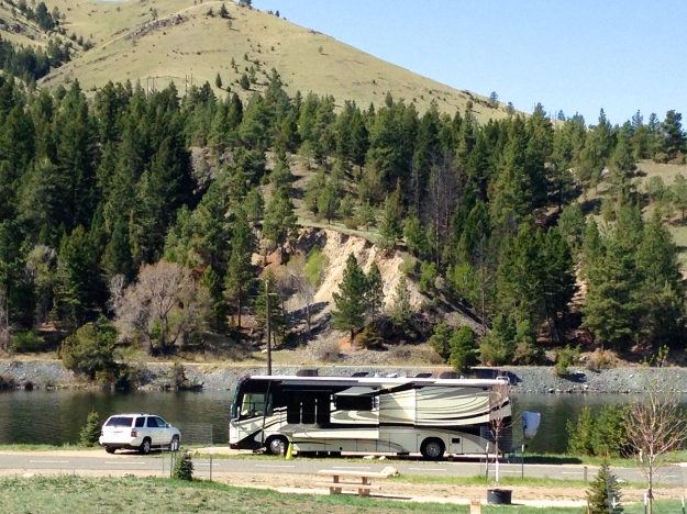 Our amazing spot at the Riverside Campground, doesn't get any better than this!